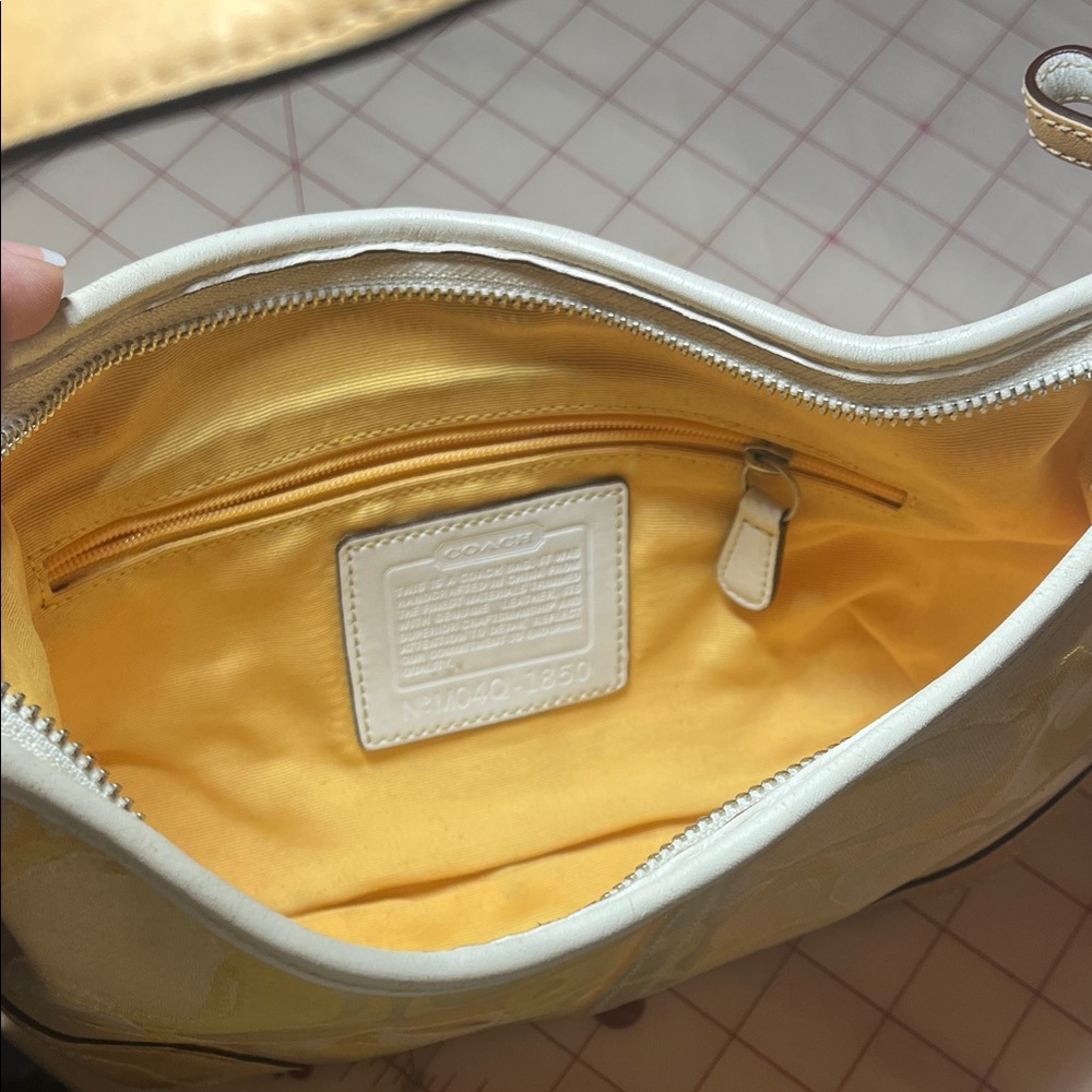 Coach Yellow and Tan Shoulder Bag - Picture 5 of 5